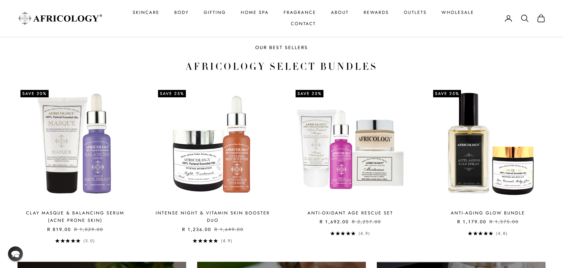 Africology Spa website screenshot