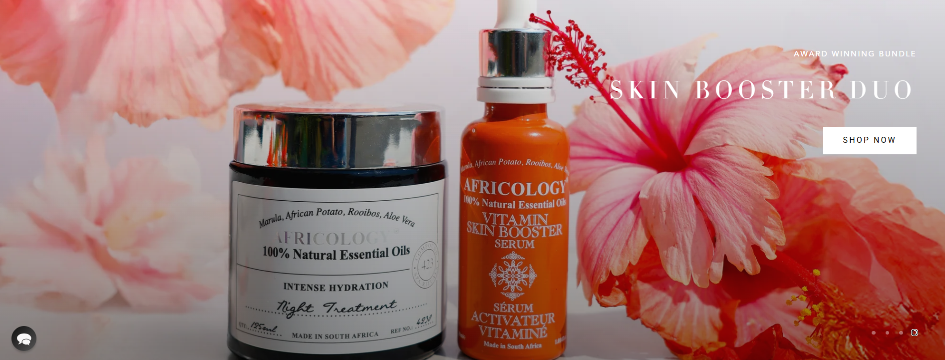 Africology Spa website home page