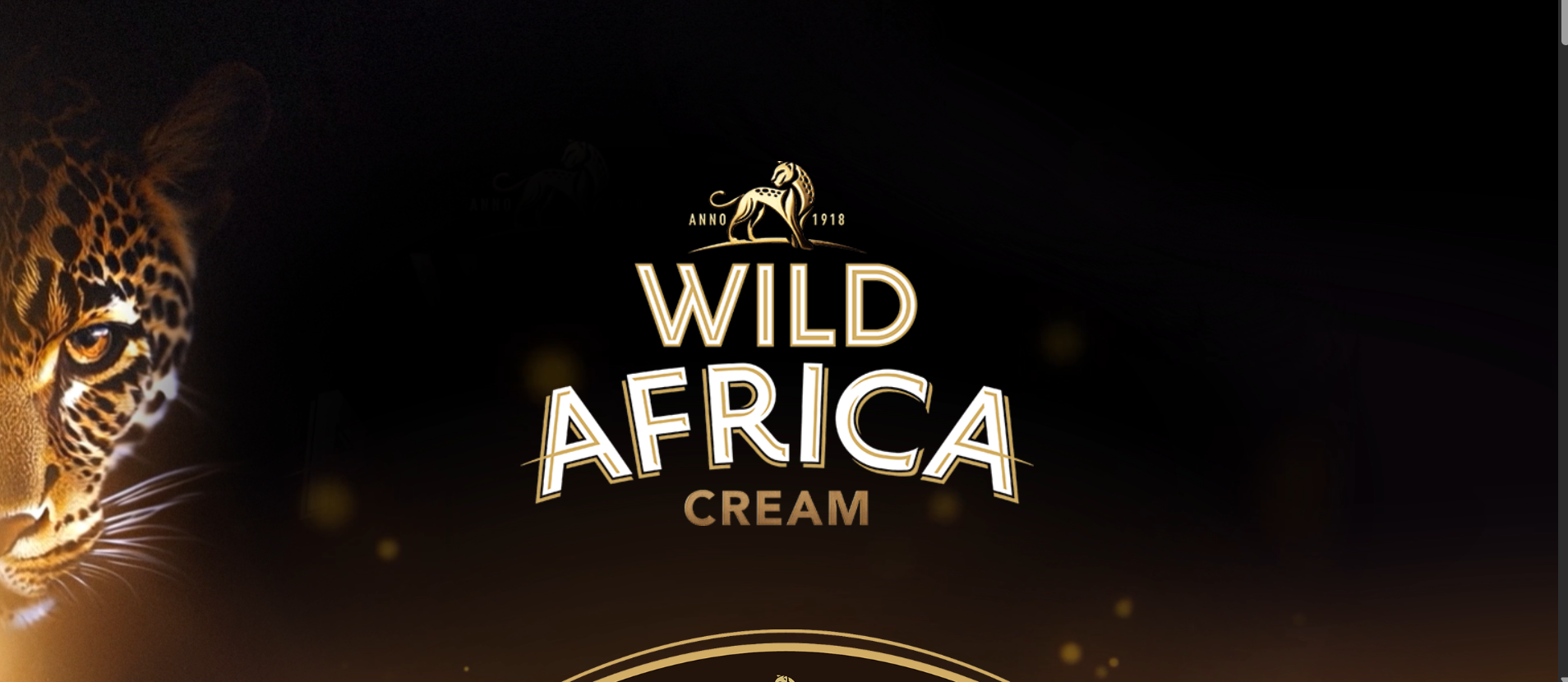 Wild Africa Cream website home page